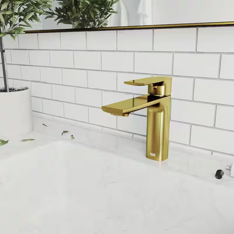 Single Handle Single-Hole Bathroom Faucet Matte Brushed Gold M132112