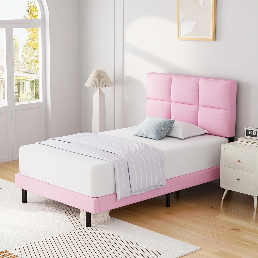 Queen Size Fabric Upholstered Bed Frame L7557