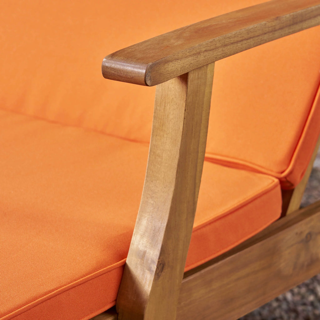 Double Chaise Lounge with Orange Cushions L402