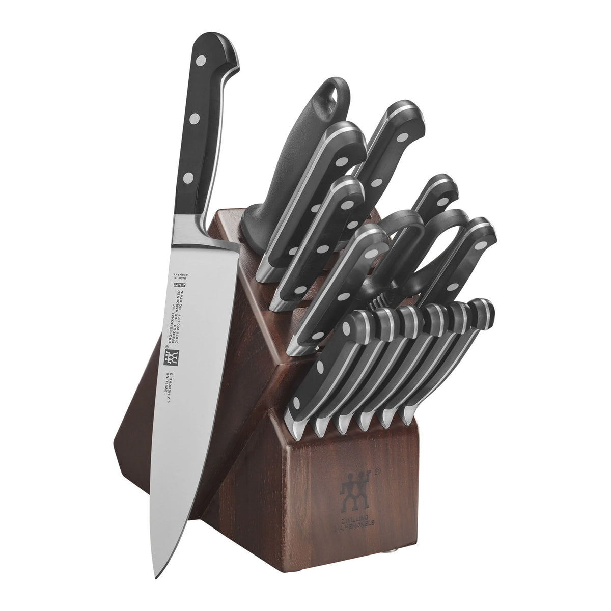 16 Pc Knife Set in Walnut Block Y326558