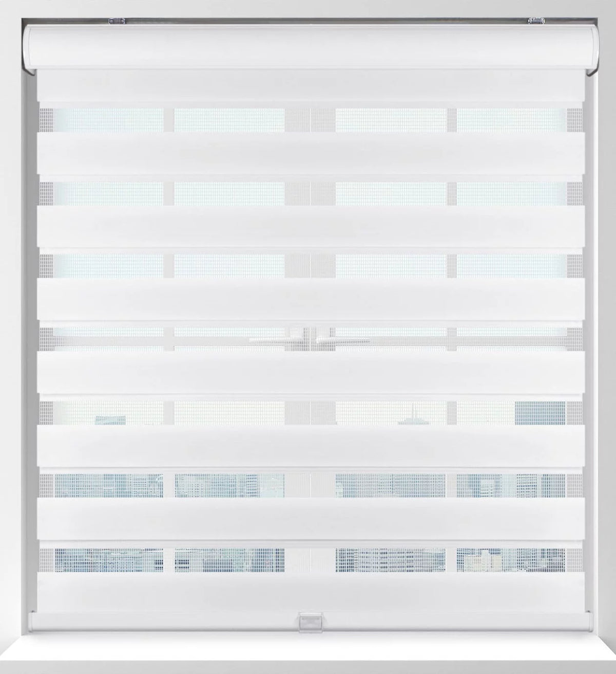 White Cordless Zebra Roller Shades 32.5"W x 60"H K380157