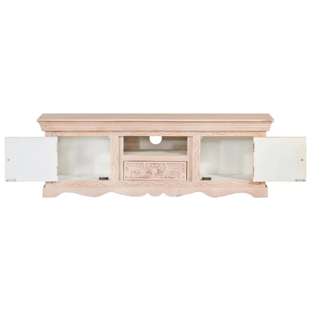 Mango Wood TV Cabinet with Storage Drawer and 2 Doors A4495