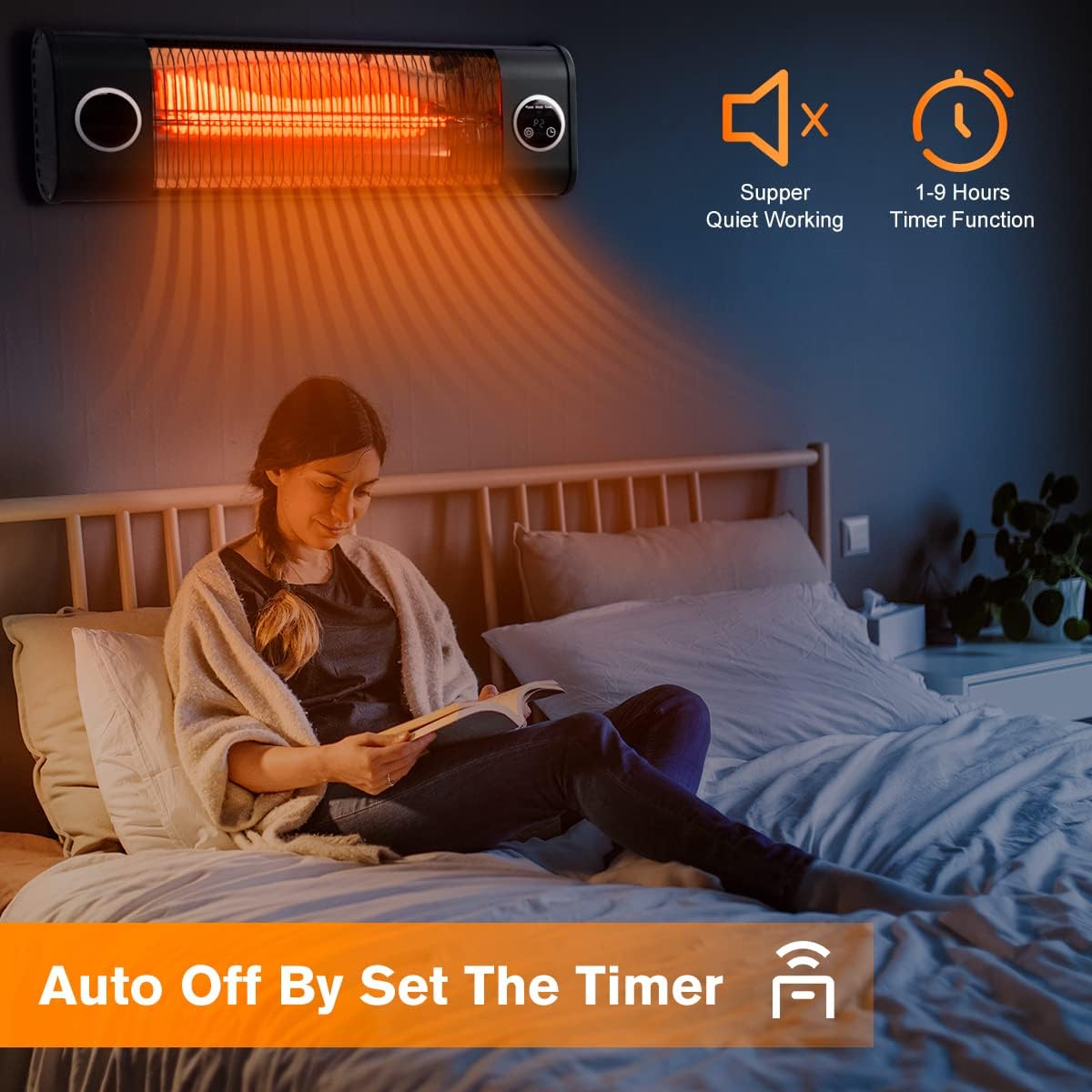 Electric Wall Mounted Patio Heater with Remote Control E84214