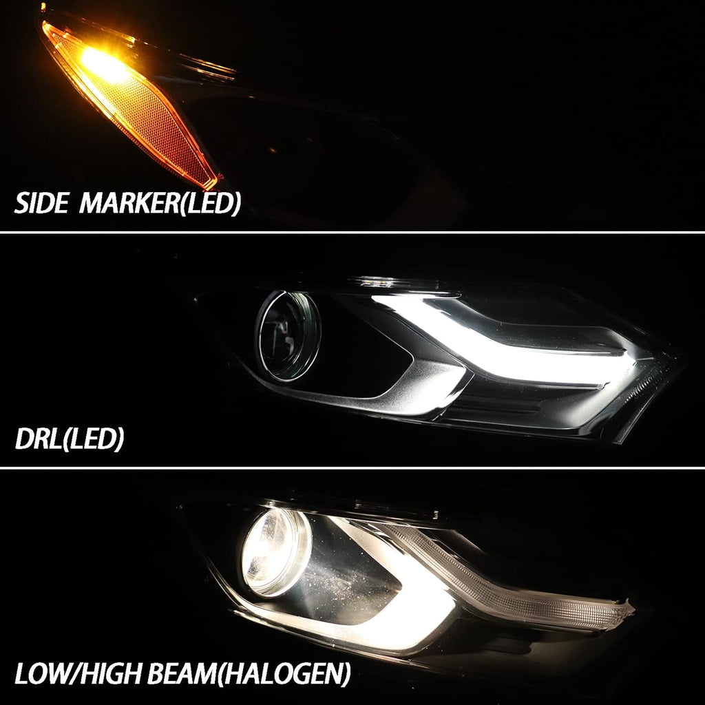 Halogen Headlights Assembly with LED DRL Side Marker Passenger Side A812466