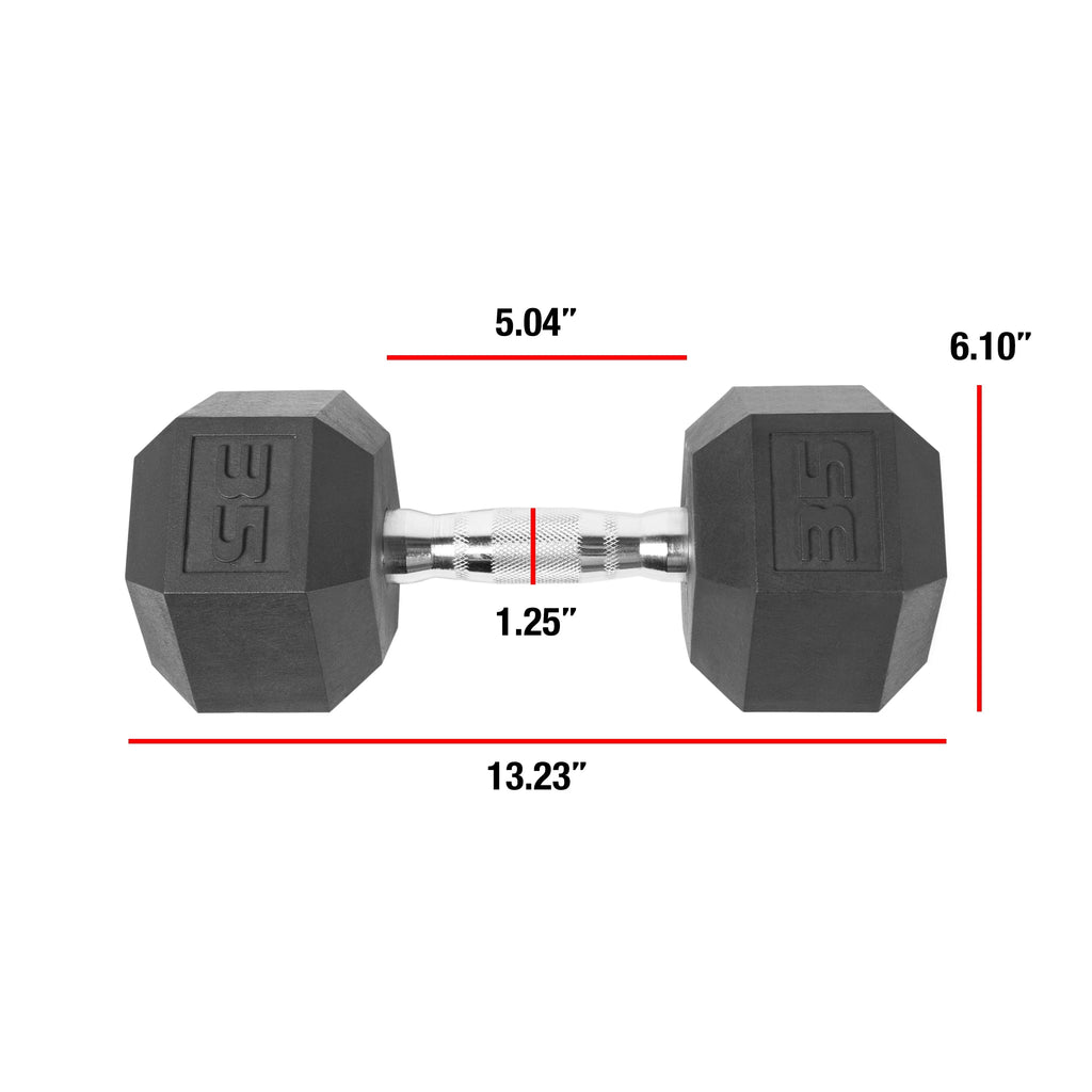 15lb Coated Rubber Hex Dumbbell Pair B397