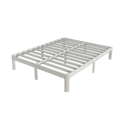 White Queen Size 12 Inch Metal Bed Frame V855