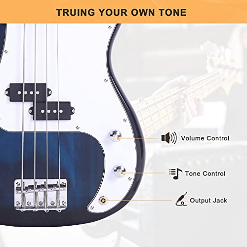 Red Full Size 4 String Electric Bass Guitar R328