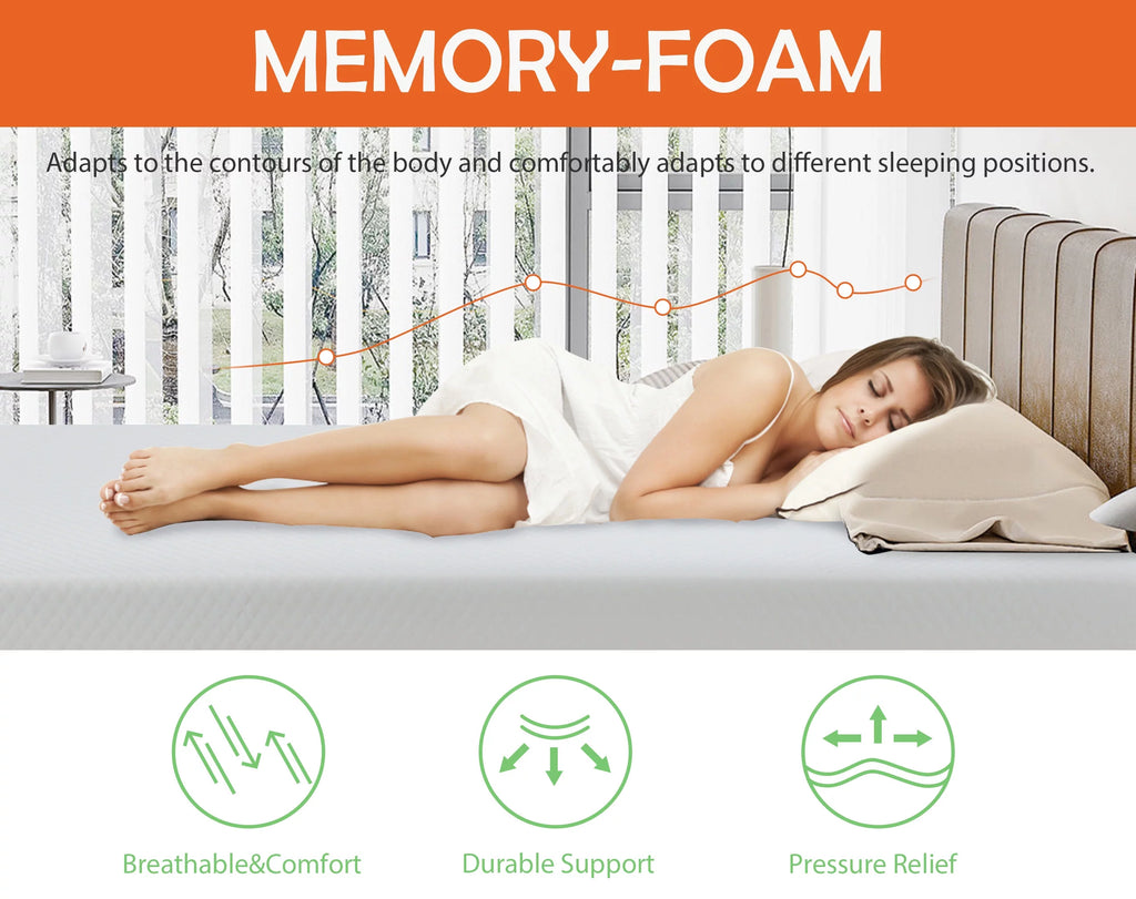 Twin Size Medium Firm Foam Mattress with Cover T375138