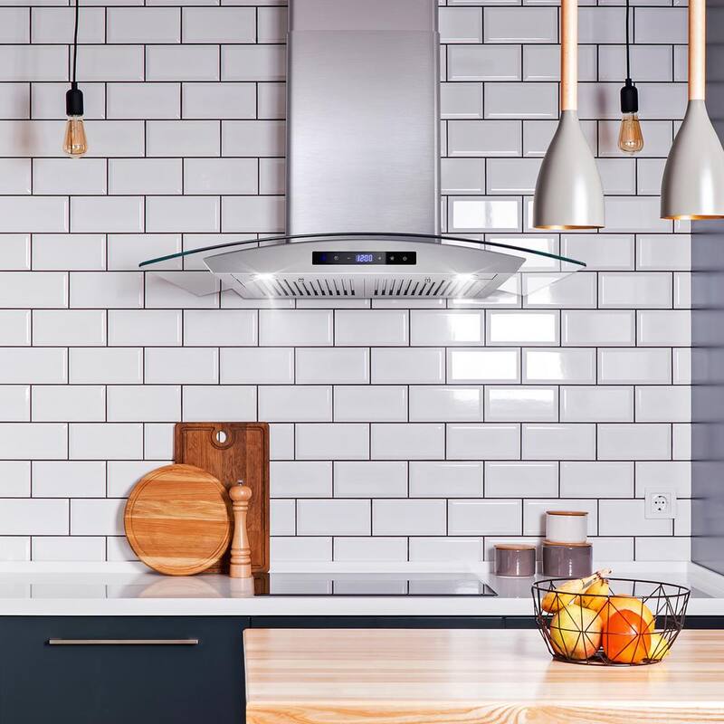 30 in. Stainless Steel Wall Mount Range Hood with Touch Controls P808038