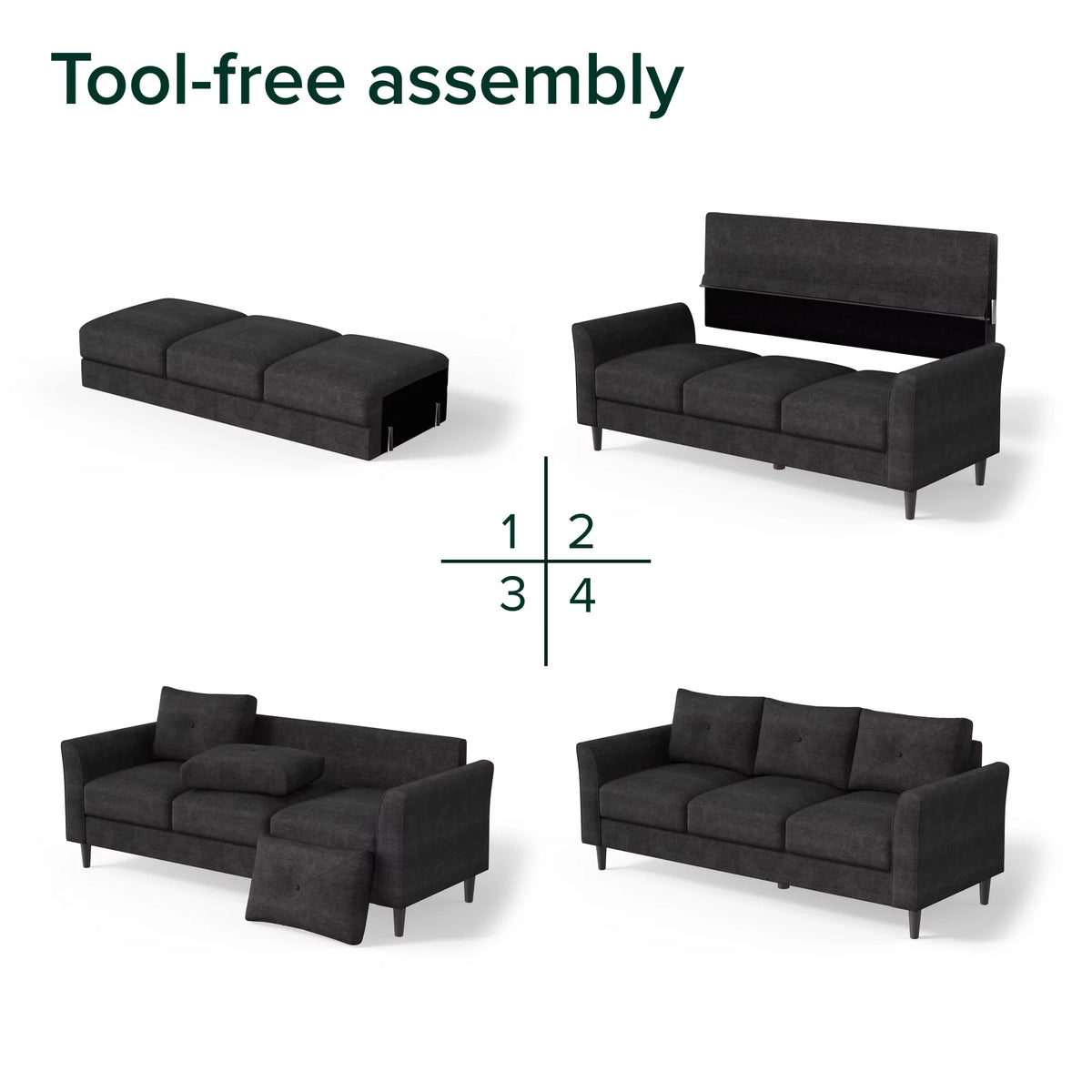 Black Sofa Couch E730