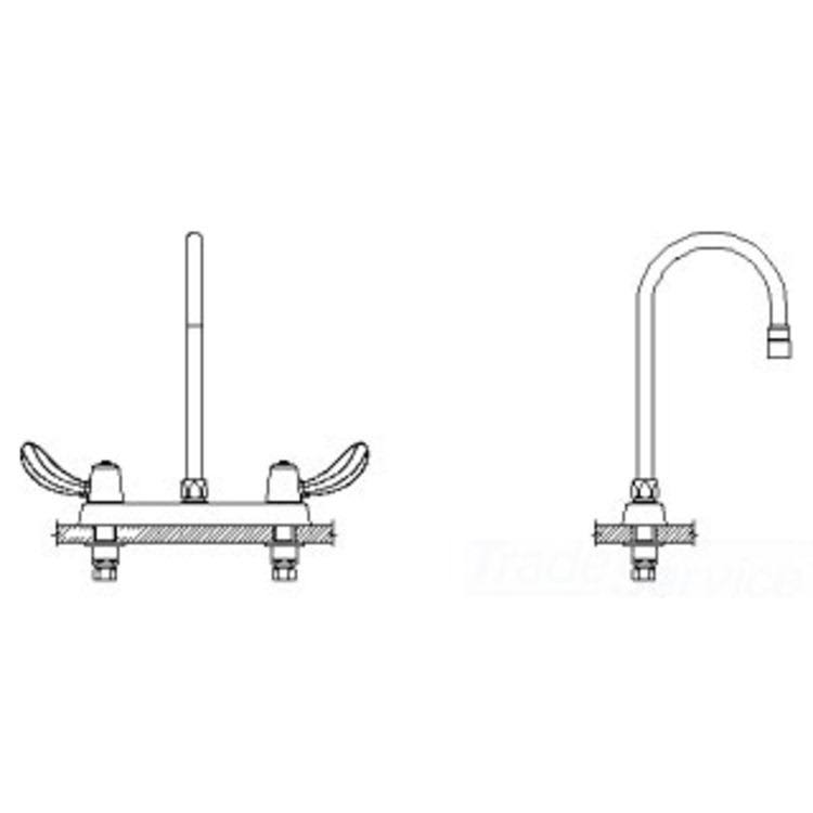 Two Handle Cast Deck-Mount Faucet X8117