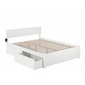 King Solid Wood Bed with Storage Drawers in White F19107