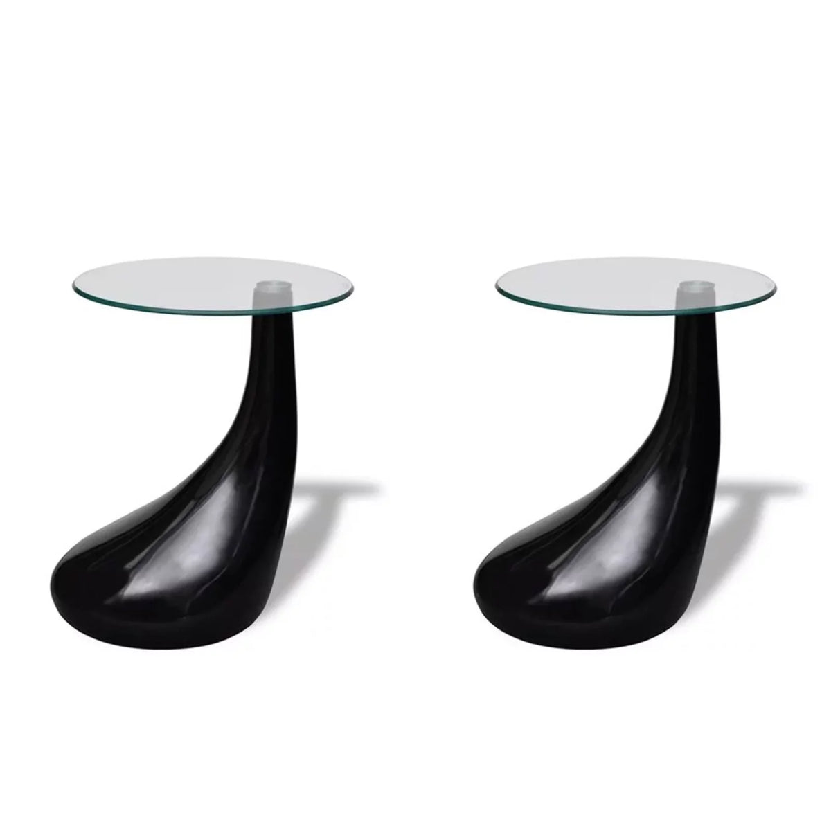 Set of 2 Round Glass Top Coffee Table F778348
