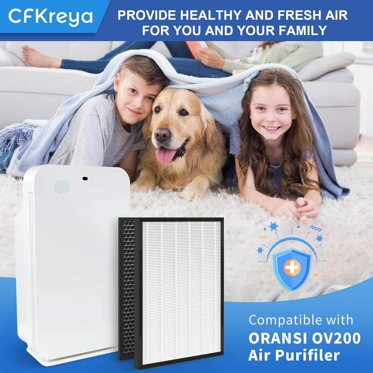 OV200 Replacement Filter Kit with True HEPA and Activated Carbon Filters X395