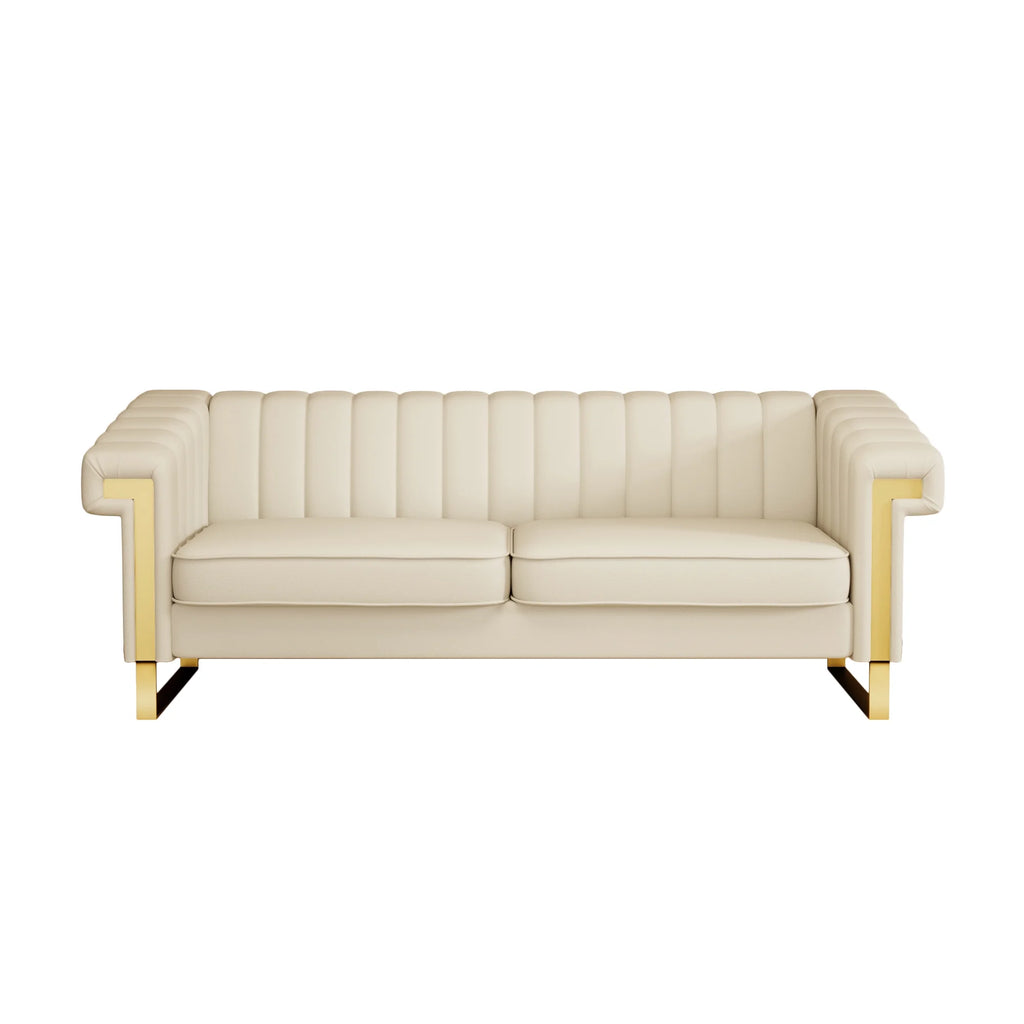 3 Seater Faux Leather Sofa with Removable Cushions R98010