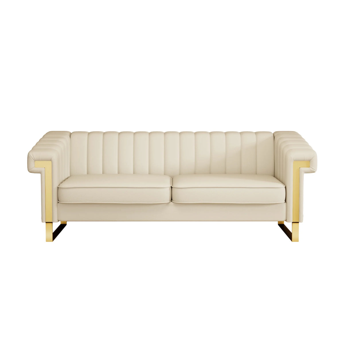 3 Seater Faux Leather Sofa with Removable Cushions R98010