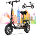 Electric Scooter with Seat, 12" Pneumatic Tire, Foldable P70475