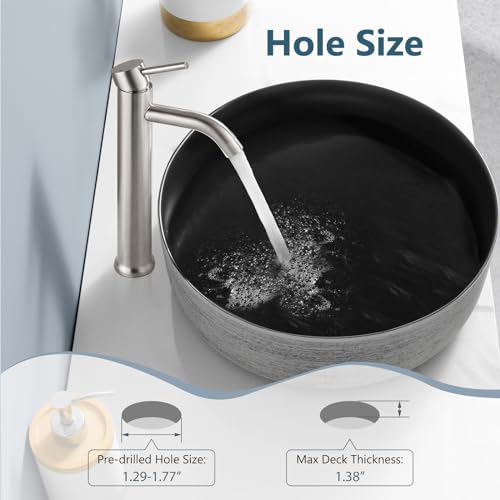 Matte Black Tall Stainless Steel Vessel Sink Faucet O333