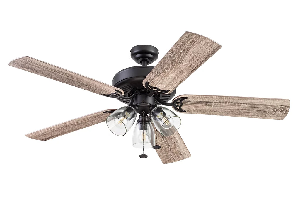 52" 5 Blade Oil-Rubbed Bronze Ceiling Fan with 3 Lights N968