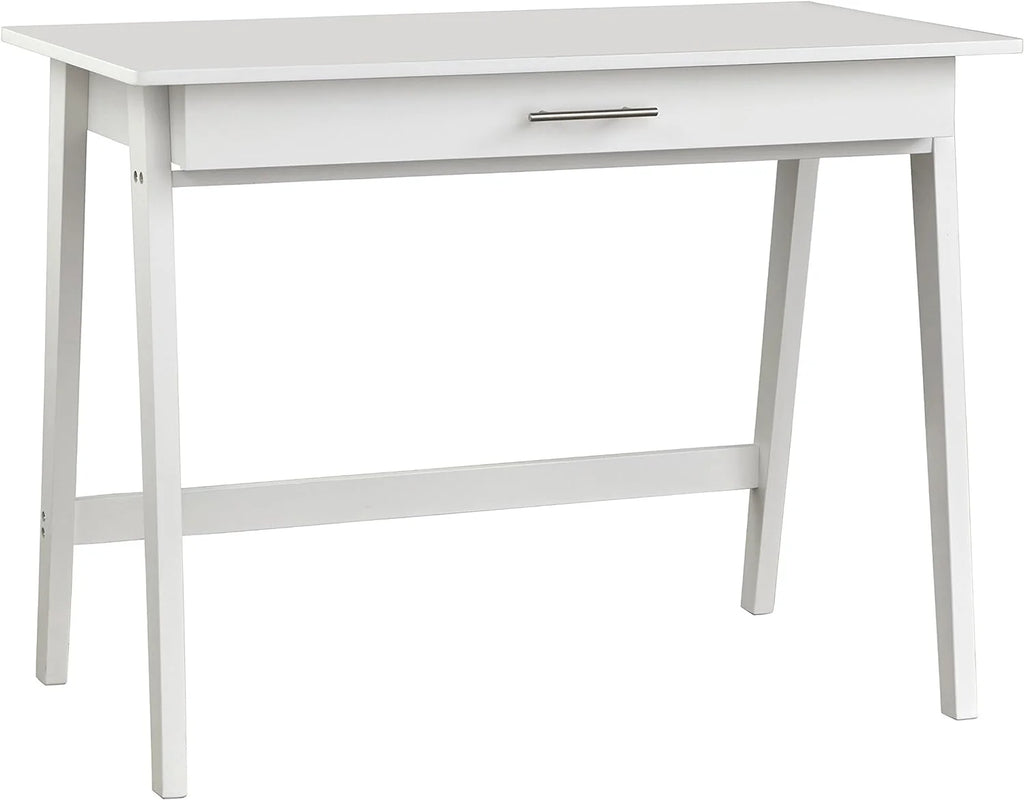 White Wood Writing Desk with Drawer T45282