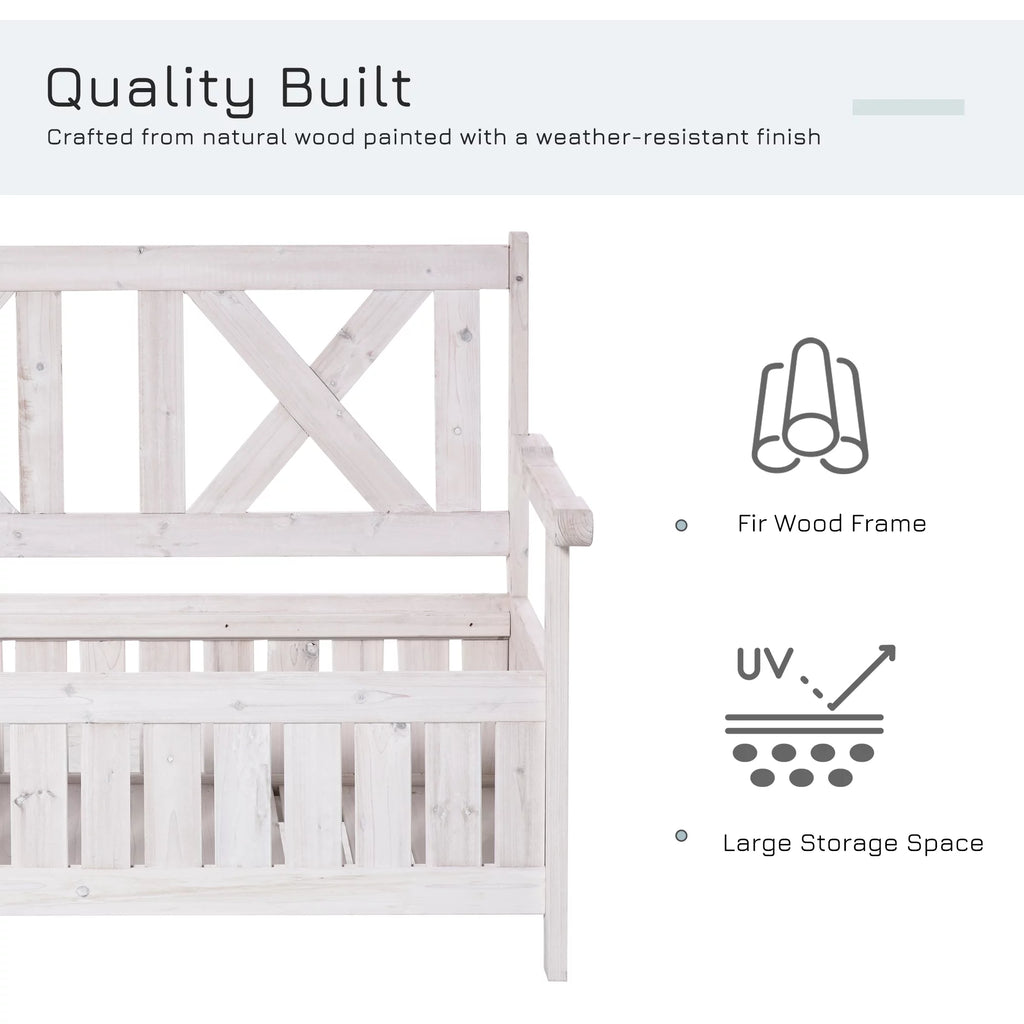 White Wooden Storage Bench I527