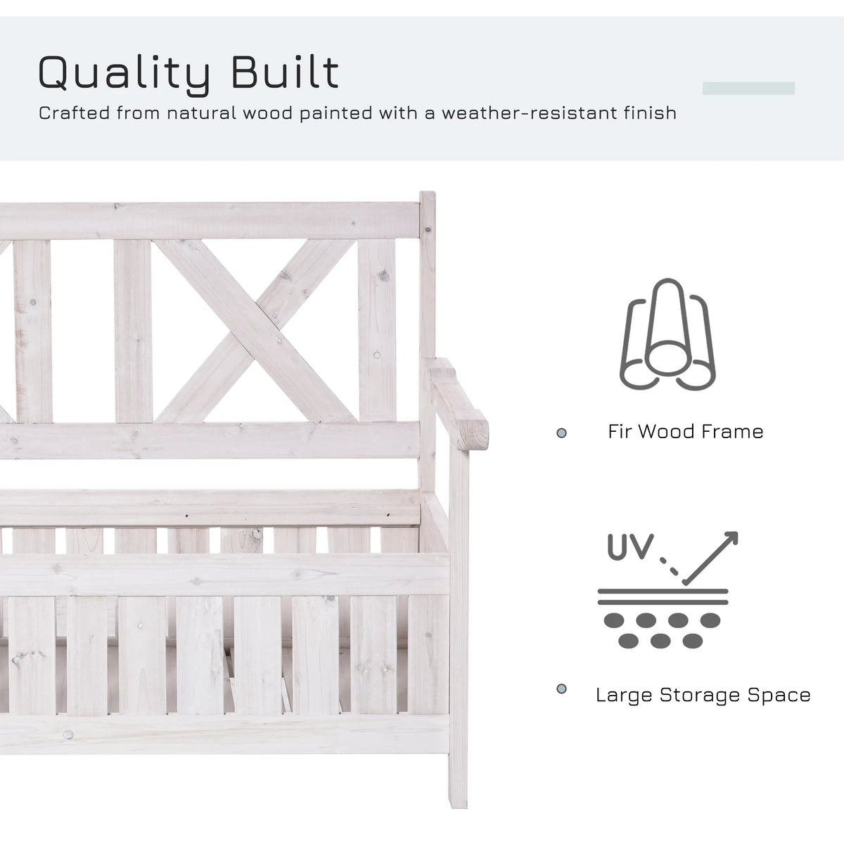 White Wooden Storage Bench I527