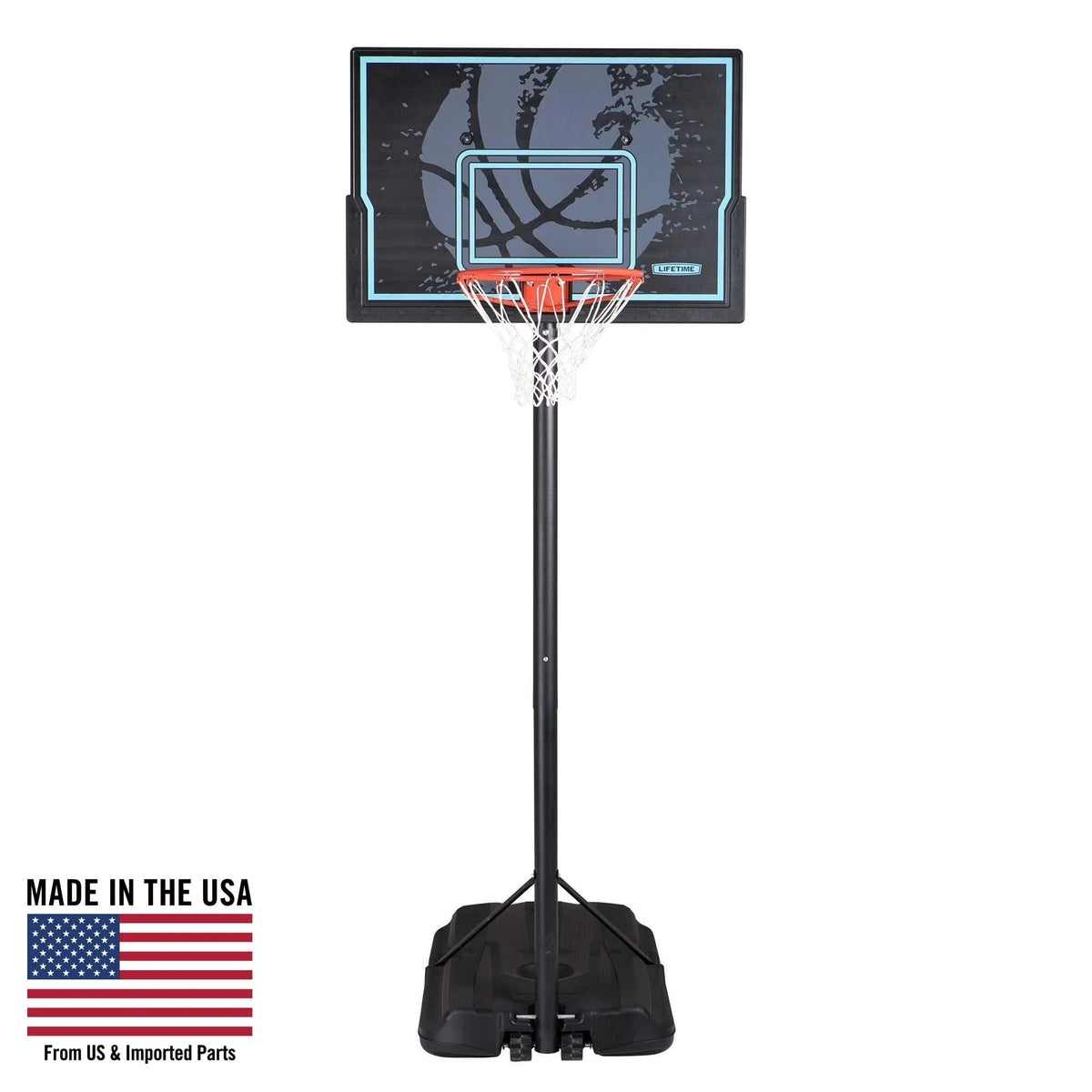 Adjustable Portable Basketball Hoop 44 inch HDPE Plastic T242099