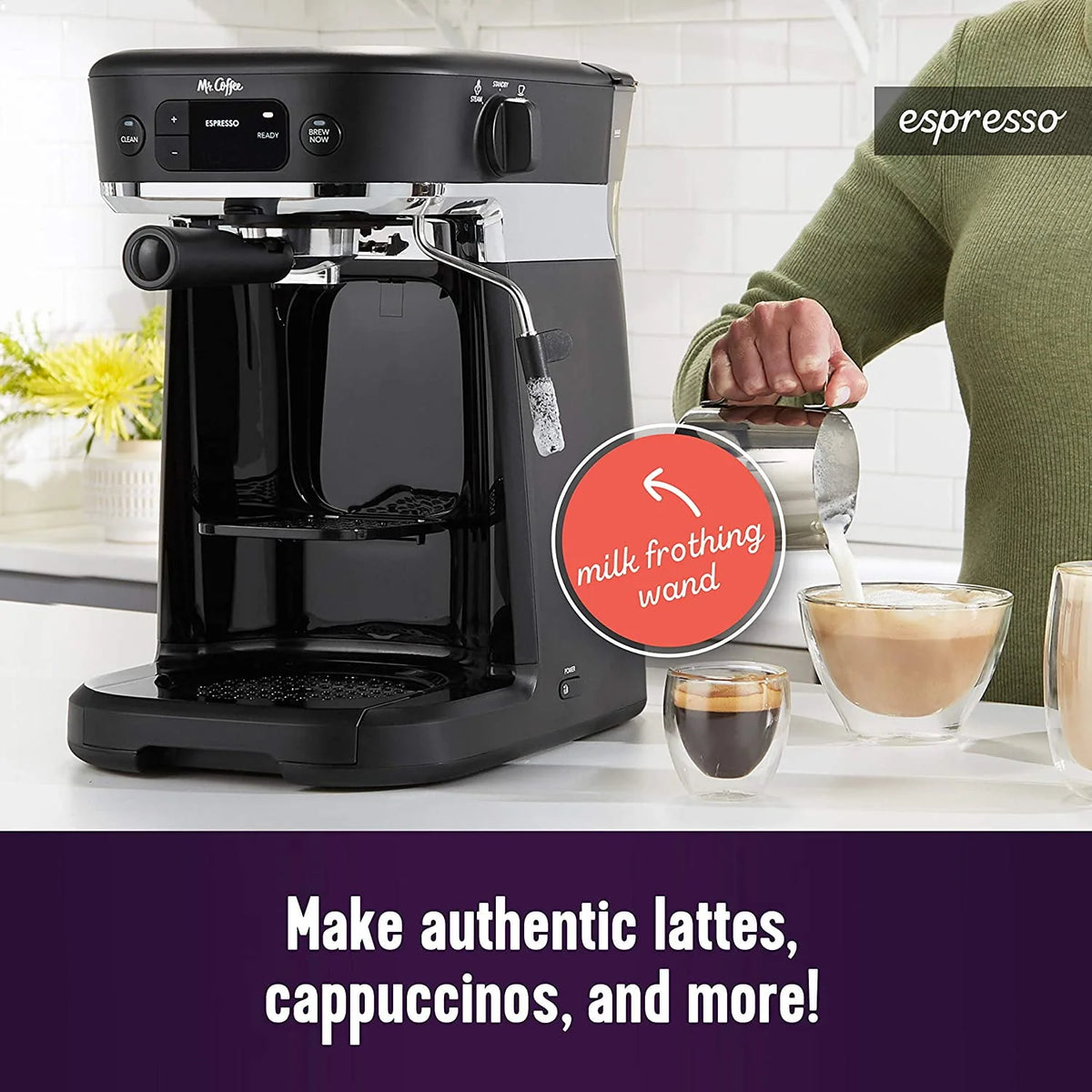 10-Cup Thermal Carafe Coffee Maker and Milk Frother U344059