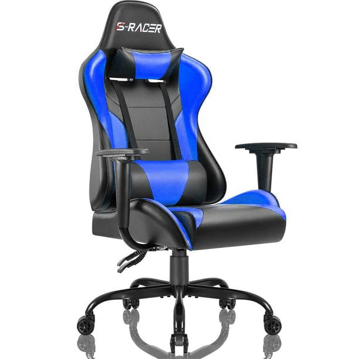 Black PU Leather Ergonomic Gaming Chair with Headrest N6587