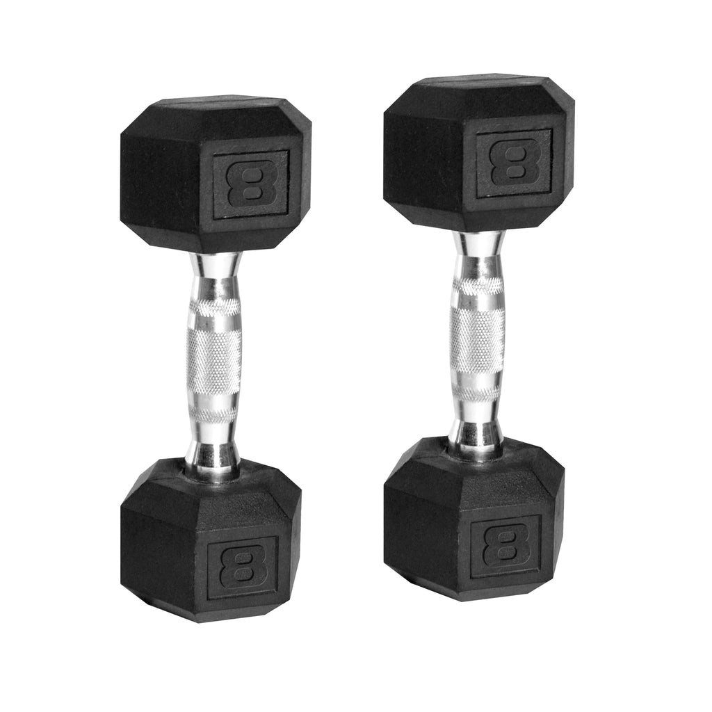 15lb Coated Rubber Hex Dumbbell Pair B397