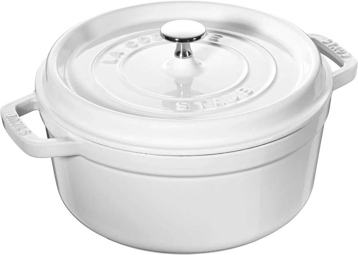 Cast Iron Dutch Oven 4-Qt Round Cocotte White Z12824