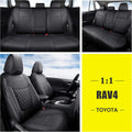 Black Pu Leather Car Seat Covers Full Set S34559
