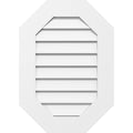 Vertical Elongated Octagon Surface Mount PVC Gable Vent E997926