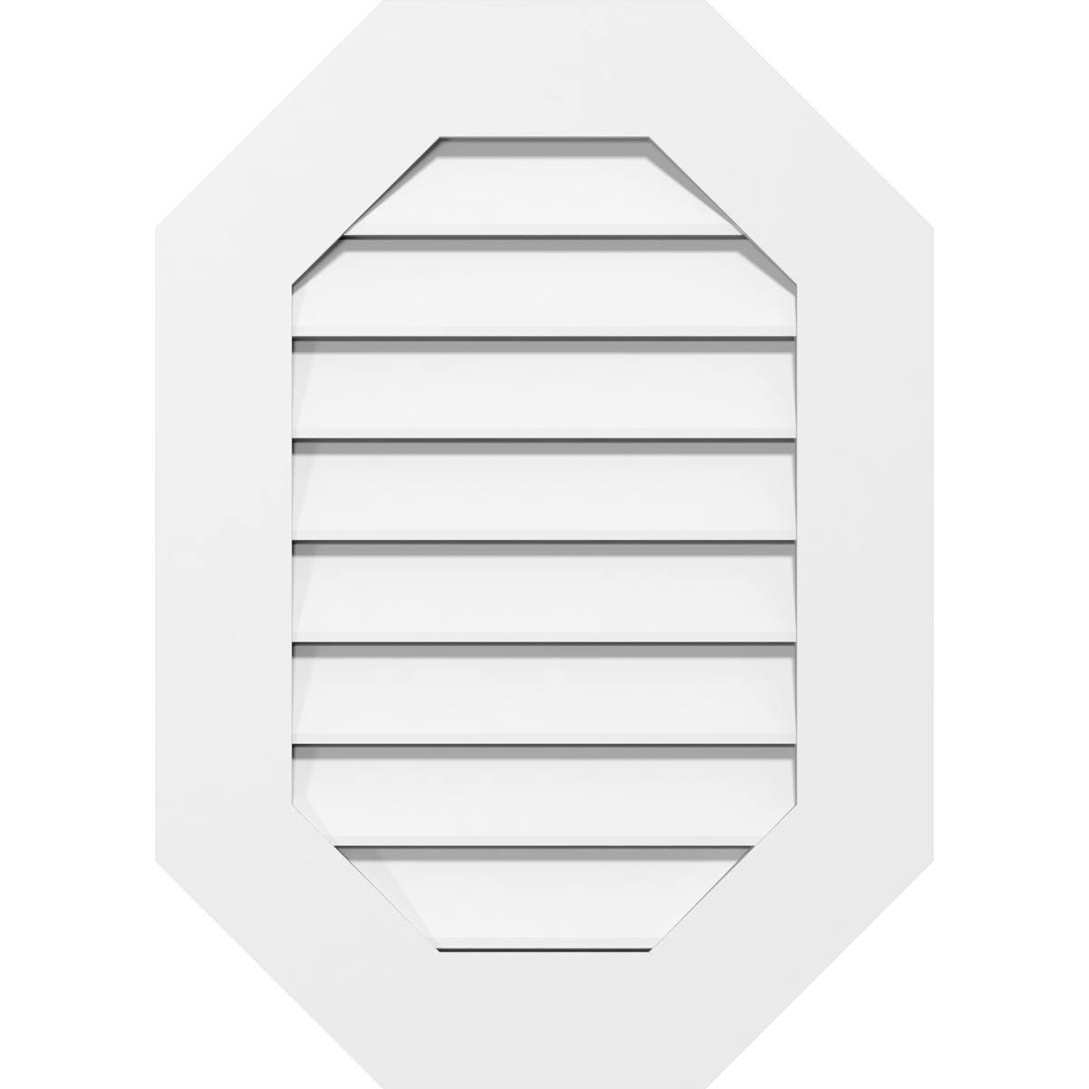 Vertical Elongated Octagon Surface Mount PVC Gable Vent E997926