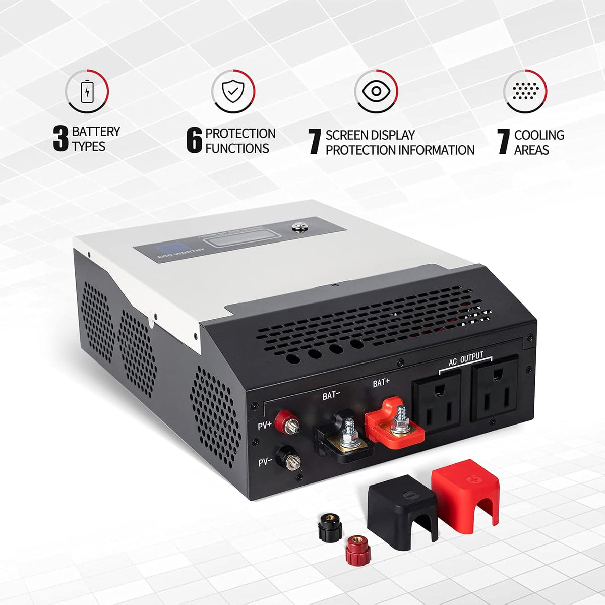 400W 24V Solar Panel Kit with 100W Panel, 50AH Lithium Battery and 1500W Inverter V5309