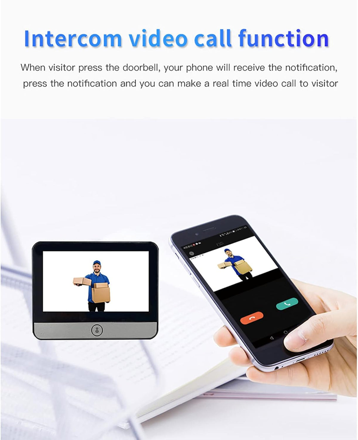 Digital Peephole Door Viewer WiFi Doorbell Camera 1080P Video Intercom 4.3 inch Monitor P2410