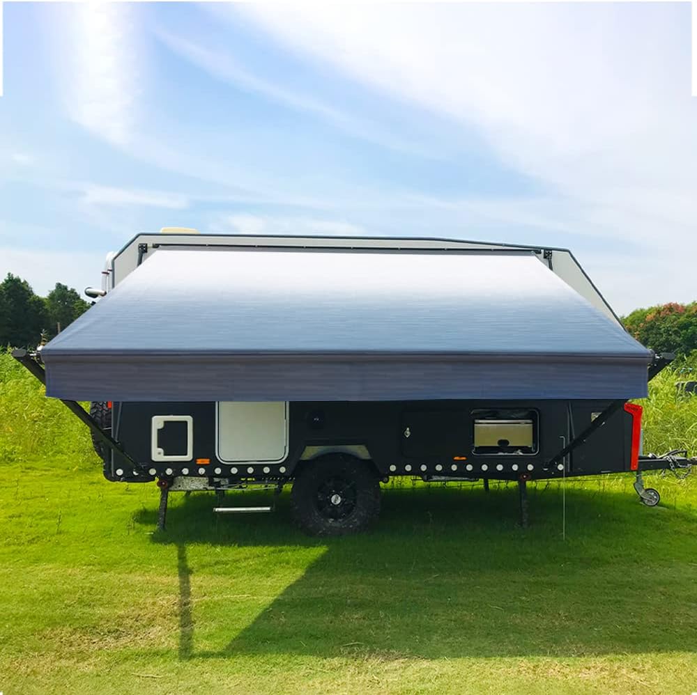 Blue 17 Feet Vinyl RV Awning Fabric Replacement F504