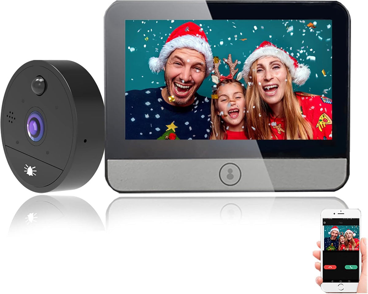 Digital Peephole Door Viewer WiFi Doorbell Camera 1080P Video Intercom 4.3 inch Monitor P2410