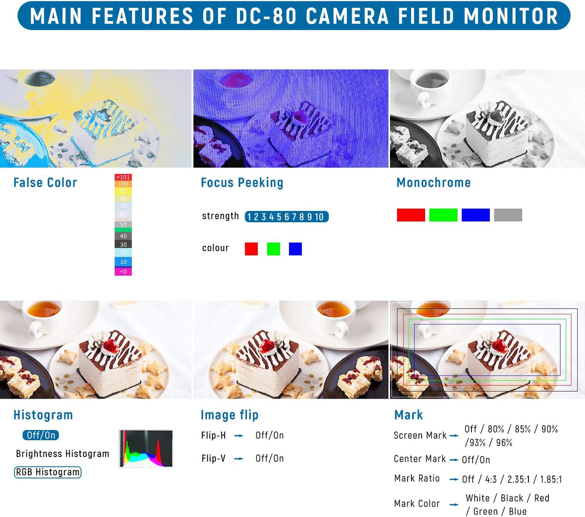 5.5 4K Camera Field Monitor with 1920x1080 HDMI Screen F493