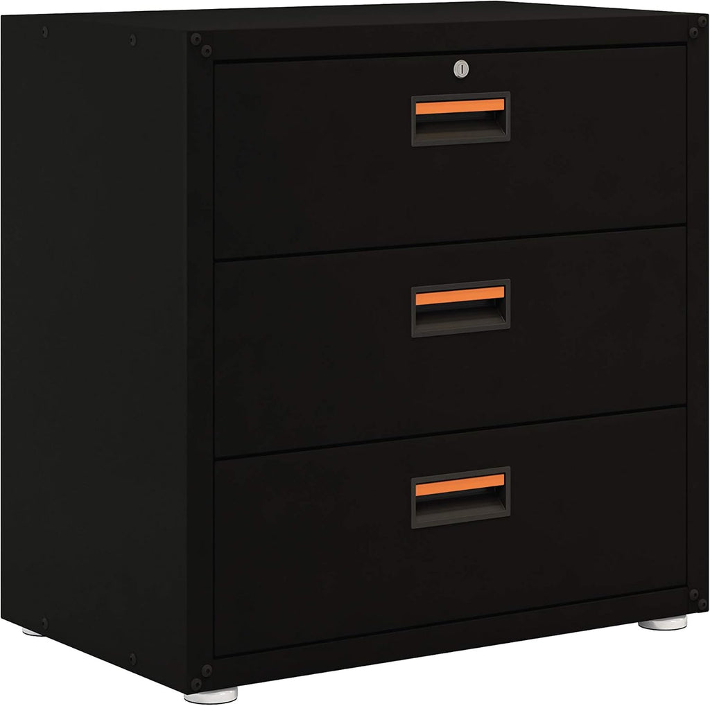 Black 3 Drawer Steel Cabinet G30716