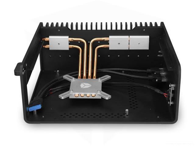 Black Fanless Aluminium ITX Chassis B202