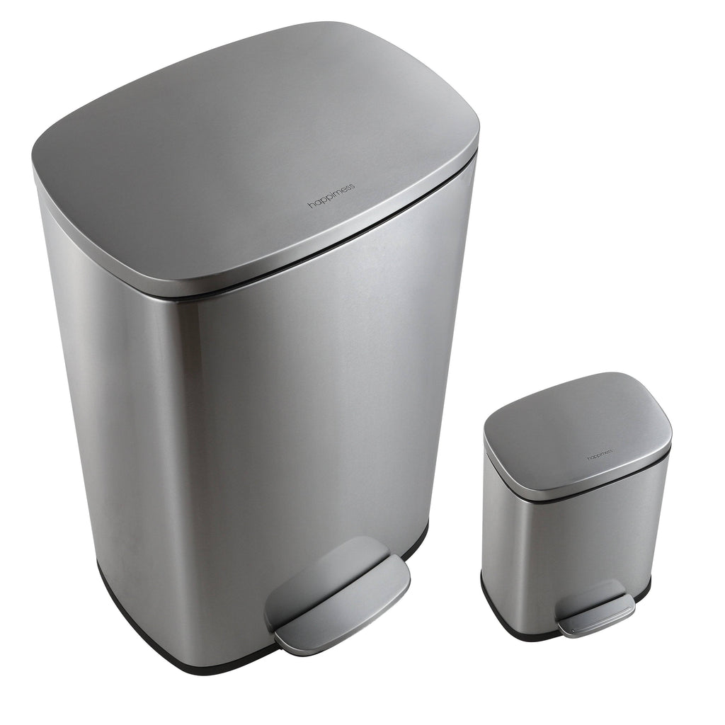 13-Gallon Stainless Steel Trash Can with Soft-Close Lid E7651