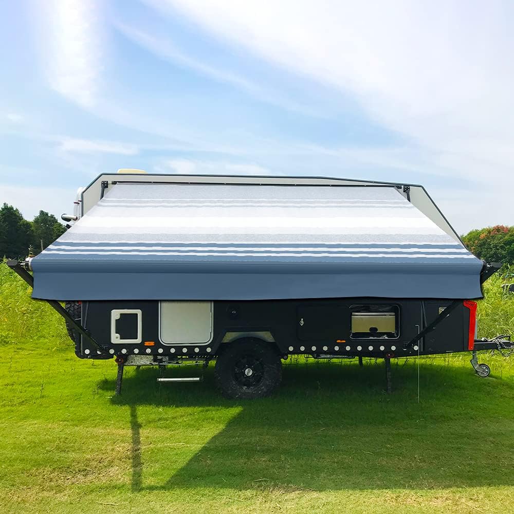 Blue 16oz Vinyl RV Awning Fabric Replacement 14 Feet Z969