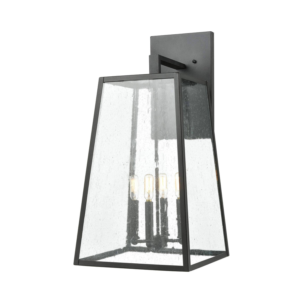 4-Light Charcoal Sconce with Seedy Glass I3353