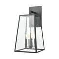 4-Light Charcoal Sconce with Seedy Glass I3353