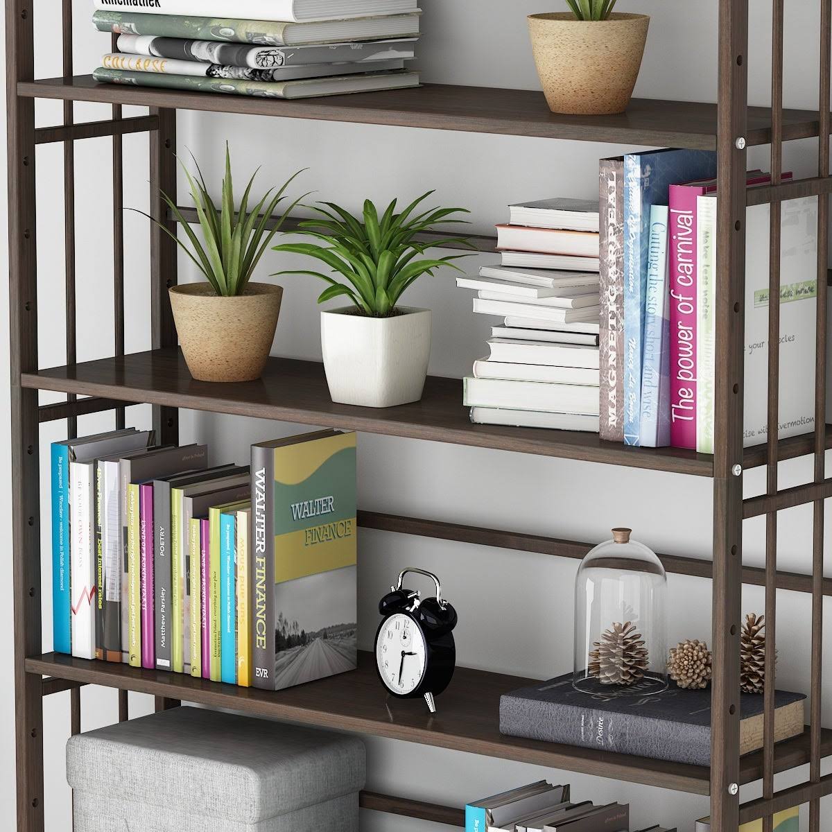5 Shelf Solid Wood Bookshelf M6264