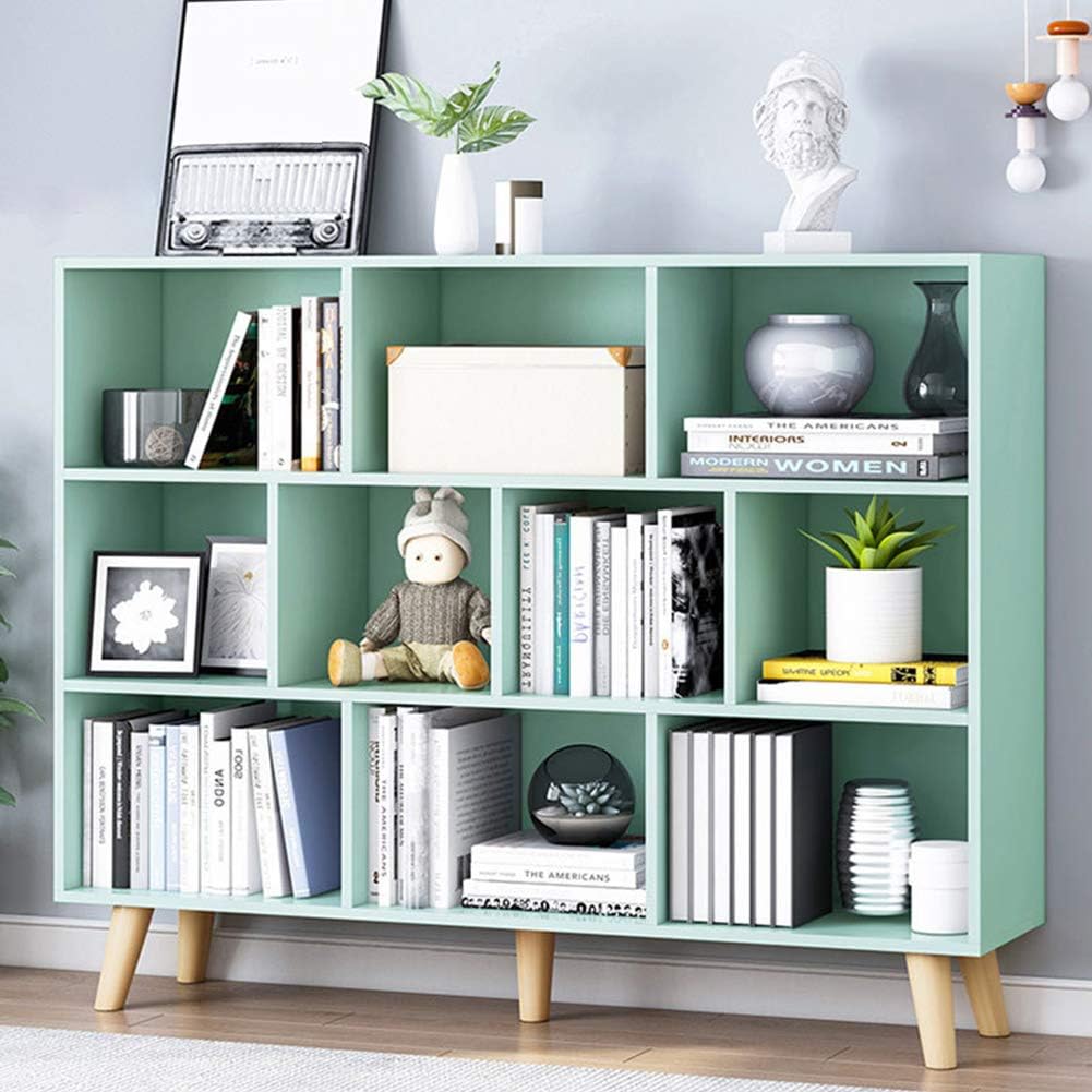 Bright Blue 3-Tier 8 Cube Wooden Bookshelf N65387
