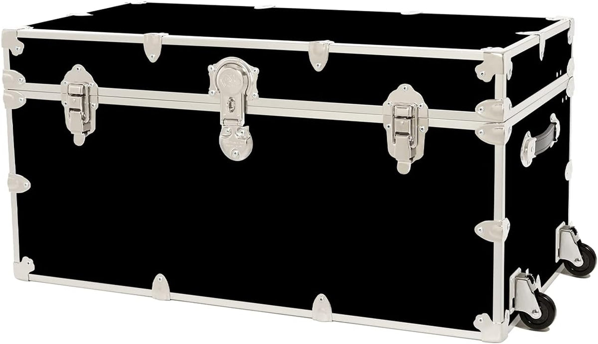 Black Storage Trunk with Removable Wheels A11573