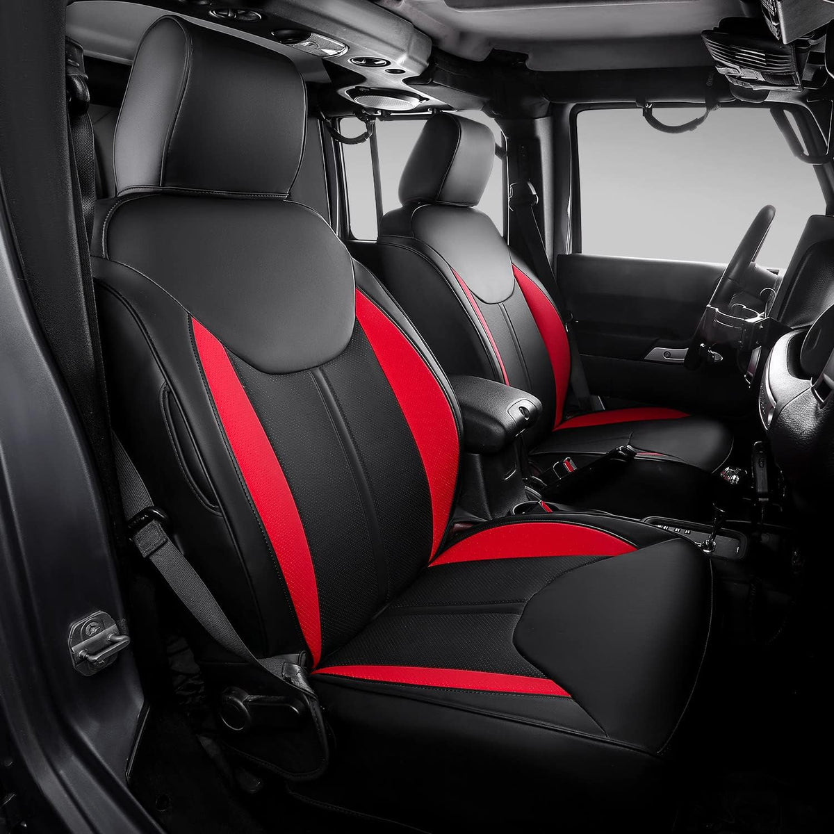 Black PU Leather Car Seat Covers I414933