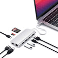 Aluminum Type-C Multimedia Adapter with 4K HDMI, Mini DP, USB-C PD, Gigabit Ethernet, USB 3.0, Micro/SD Card Slots I4092
